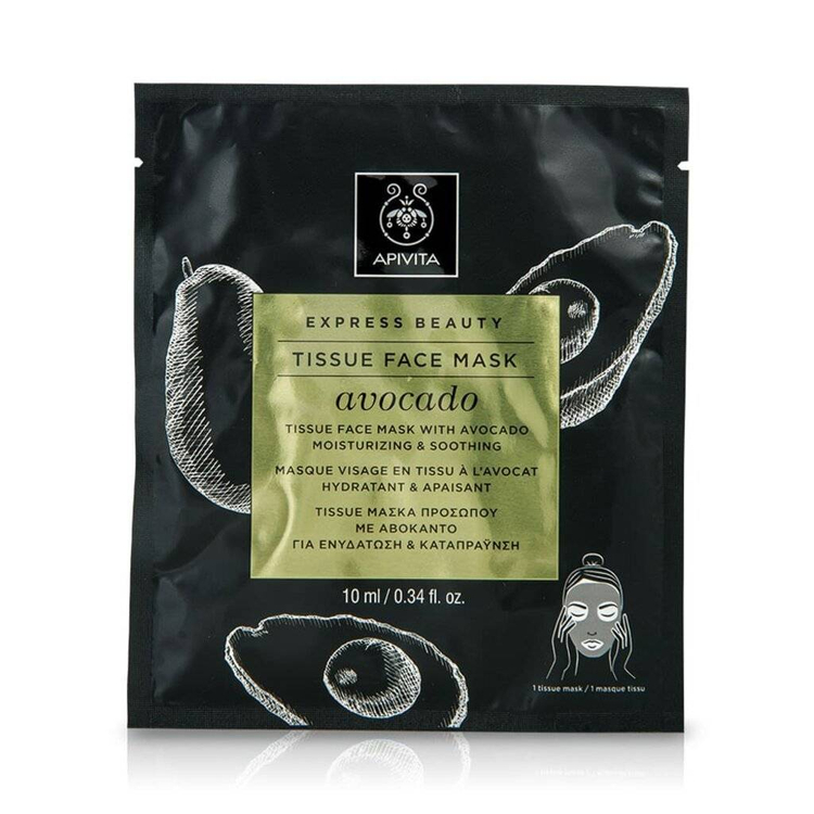 Apivita Express Beauty Tissue Μάσκα Προσώπου με Αβοκάντο